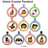 10pcs/lot Halloween  glass picture printing products of various sizes  Fridge magnet cabochon