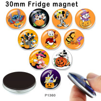 10pcs/lot  Halloween   glass picture printing products of various sizes  Fridge magnet cabochon