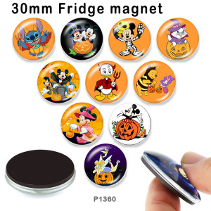 10pcs/lot  Halloween   glass picture printing products of various sizes  Fridge magnet cabochon