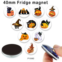 10pcs/lot Halloween  glass picture printing products of various sizes  Fridge magnet cabochon