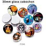 10pcs/lot  Halloween  glass picture printing products of various sizes  Fridge magnet cabochon