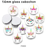 10pcs/lot  Unicorn  glass picture printing products of various sizes  Fridge magnet cabochon