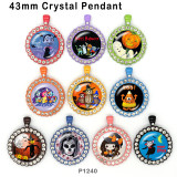 10pcs/lot  Halloween  glass picture printing products of various sizes  Fridge magnet cabochon