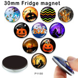 10pcs/lot Halloween  glass picture printing products of various sizes  Fridge magnet cabochon