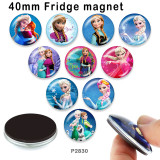 10pcs/lot  princess  glass picture printing products of various sizes  Fridge magnet cabochon