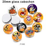 10pcs/lot  Halloween   glass picture printing products of various sizes  Fridge magnet cabochon
