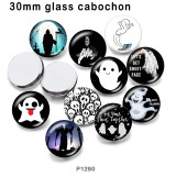 10pcs/lot  Halloween  glass picture printing products of various sizes  Fridge magnet cabochon