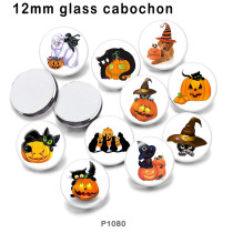 10pcs/lot Halloween  glass picture printing products of various sizes  Fridge magnet cabochon