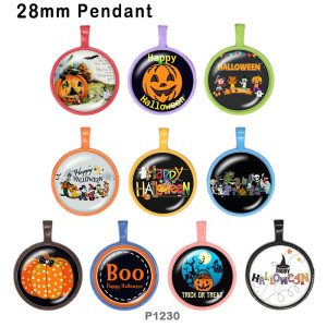 10pcs/lot  Halloween  glass picture printing products of various sizes  Fridge magnet cabochon