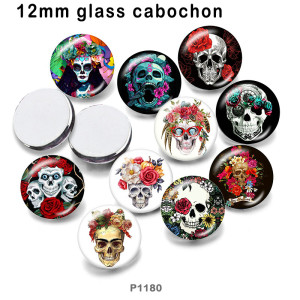 10pcs/lot Halloween  skull  glass picture printing products of various sizes  Fridge magnet cabochon