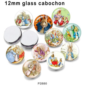 10pcs/lot  rabbit  glass picture printing products of various sizes  Fridge magnet cabochon