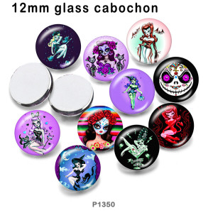 10pcs/lot  Halloween  glass picture printing products of various sizes  Fridge magnet cabochon