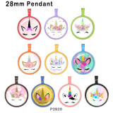 10pcs/lot  Unicorn  glass picture printing products of various sizes  Fridge magnet cabochon