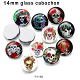10pcs/lot Halloween  skull  glass picture printing products of various sizes  Fridge magnet cabochon