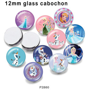 10pcs/lot  Snowman princess  princess glass picture printing products of various sizes  Fridge magnet cabochon