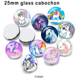 10pcs/lot  Unicorn  glass picture printing products of various sizes  Fridge magnet cabochon