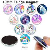 10pcs/lot  Unicorn  glass picture printing products of various sizes  Fridge magnet cabochon