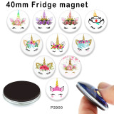10pcs/lot  Unicorn  glass picture printing products of various sizes  Fridge magnet cabochon