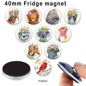 10pcs/lot  Elephant  Cat Flamingo  glass picture printing products of various sizes  Fridge magnet cabochon