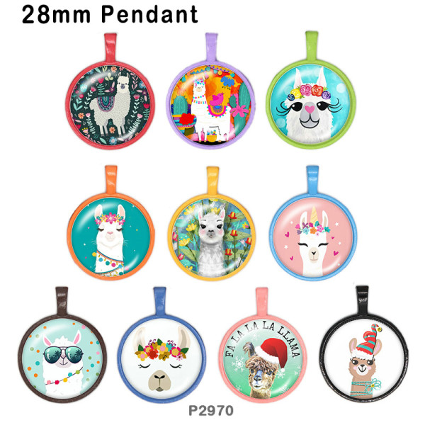 10pcs/lot  Alpaca  glass picture printing products of various sizes  Fridge magnet cabochon