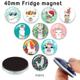 10pcs/lot  Alpaca  glass picture printing products of various sizes  Fridge magnet cabochon