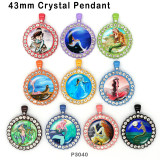 10pcs/lot  mermaid  glass picture printing products of various sizes  Fridge magnet cabochon
