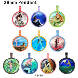10pcs/lot  mermaid  glass picture printing products of various sizes  Fridge magnet cabochon
