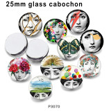 10pcs/lot  girl  glass picture printing products of various sizes  Fridge magnet cabochon