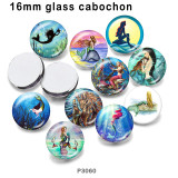10pcs/lot  mermaid  glass picture printing products of various sizes  Fridge magnet cabochon