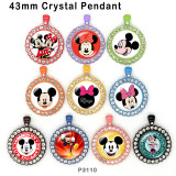 10pcs/lot  Cartoon Mickey glass picture printing products of various sizes  Fridge magnet cabochon