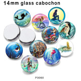 10pcs/lot  mermaid  glass picture printing products of various sizes  Fridge magnet cabochon