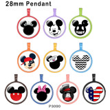 10pcs/lot  Cartoon Mickey glass picture printing products of various sizes  Fridge magnet cabochon
