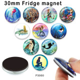 10pcs/lot  mermaid  glass picture printing products of various sizes  Fridge magnet cabochon