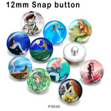 10pcs/lot  mermaid  glass picture printing products of various sizes  Fridge magnet cabochon