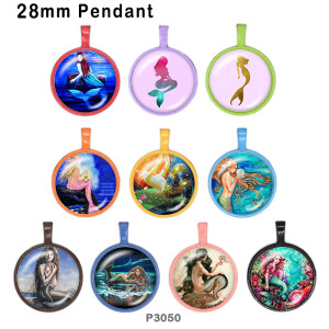 10pcs/lot  mermaid  glass picture printing products of various sizes  Fridge magnet cabochon