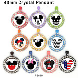 10pcs/lot  Cartoon Mickey glass picture printing products of various sizes  Fridge magnet cabochon