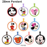 10pcs/lot  Cartoon Mickey glass picture printing products of various sizes  Fridge magnet cabochon