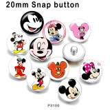 10pcs/lot  Cartoon Mickey glass picture printing products of various sizes  Fridge magnet cabochon
