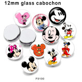10pcs/lot  Cartoon Mickey glass picture printing products of various sizes  Fridge magnet cabochon