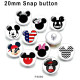10pcs/lot  Cartoon Mickey glass picture printing products of various sizes  Fridge magnet cabochon
