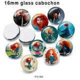 10pcs/lot  princess  glass picture printing products of various sizes  Fridge magnet cabochon