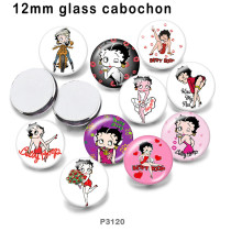 10pcs/lot  Cartoon  princess  glass picture printing products of various sizes  Fridge magnet cabochon