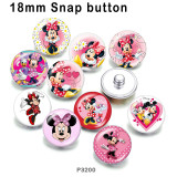 10pcs/lot  Cartoon  Mickey  glass picture printing products of various sizes  Fridge magnet cabochon