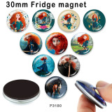 10pcs/lot  princess  glass picture printing products of various sizes  Fridge magnet cabochon