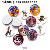 10pcs/lot  Music  Halloween  glass picture printing products of various sizes  Fridge magnet cabochon