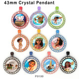 10pcs/lot  Cartoon  princess  glass picture printing products of various sizes  Fridge magnet cabochon
