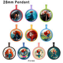 10pcs/lot  princess  glass picture printing products of various sizes  Fridge magnet cabochon