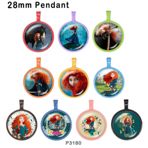 10pcs/lot  princess  glass picture printing products of various sizes  Fridge magnet cabochon