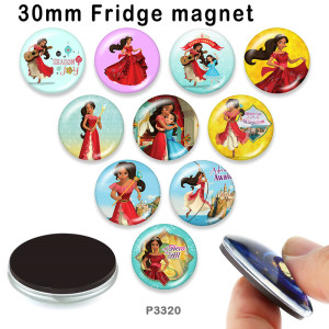 10pcs/lot  princess  glass picture printing products of various sizes  Fridge magnet cabochon