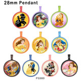 10pcs/lot  princess  glass picture printing products of various sizes  Fridge magnet cabochon
